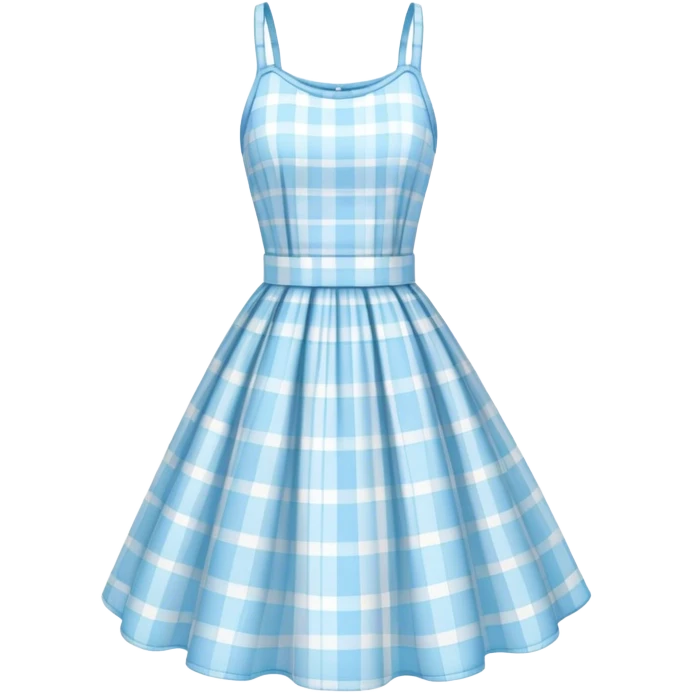 pastel blue plaid spring dress floating in the air emoji