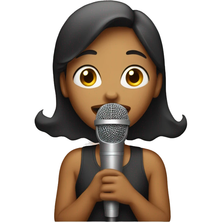 Girl singing in microphone emoji