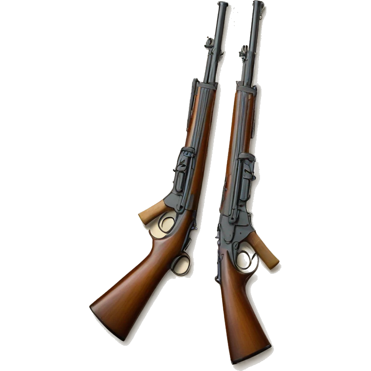 two 1860 rifles laying on op of eachothe emoji