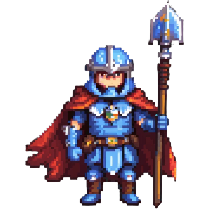 War lord with cape and spear emoji