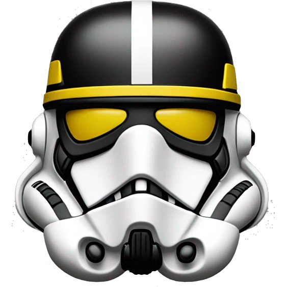 Black and yellow stormtrooper helmet  emoji