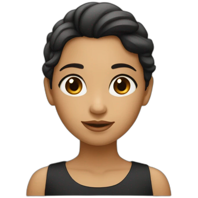 Une fille brune a la peau blonde qui est avec une fille a la peau métisse au cheveux noirs emoji