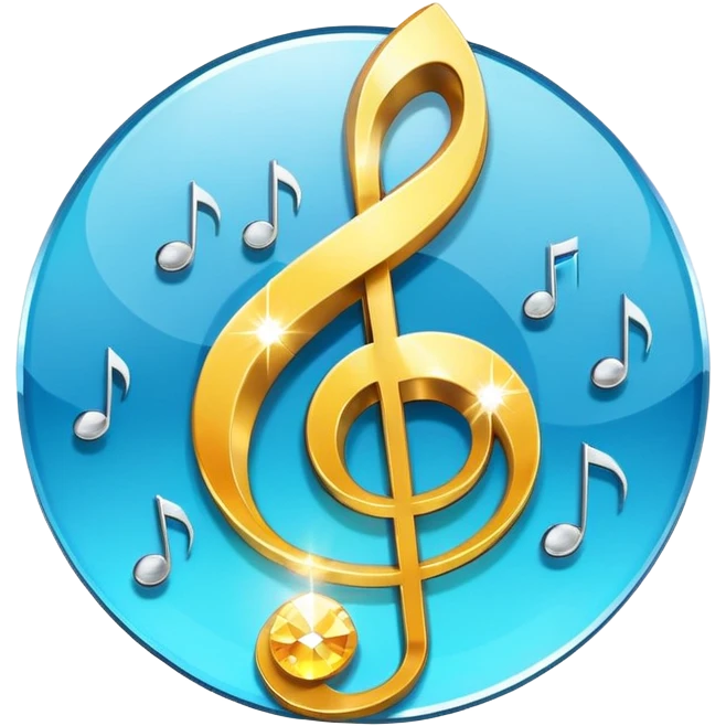 diamond CD emoji in minimalist style with a music note and glow effect emoji