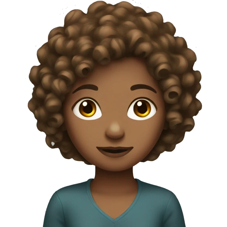 Brown Curly hair girl emoji