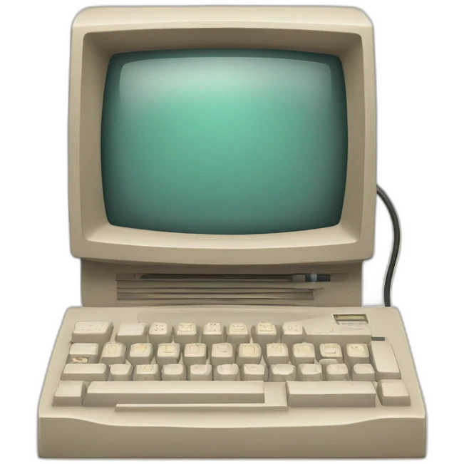 retro computer writing "Oldschool" emoji