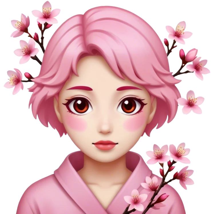 Cherry Blossom-face emoji