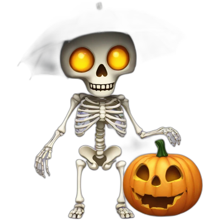 skeleton-pumpkin-monster-umbrella emoji