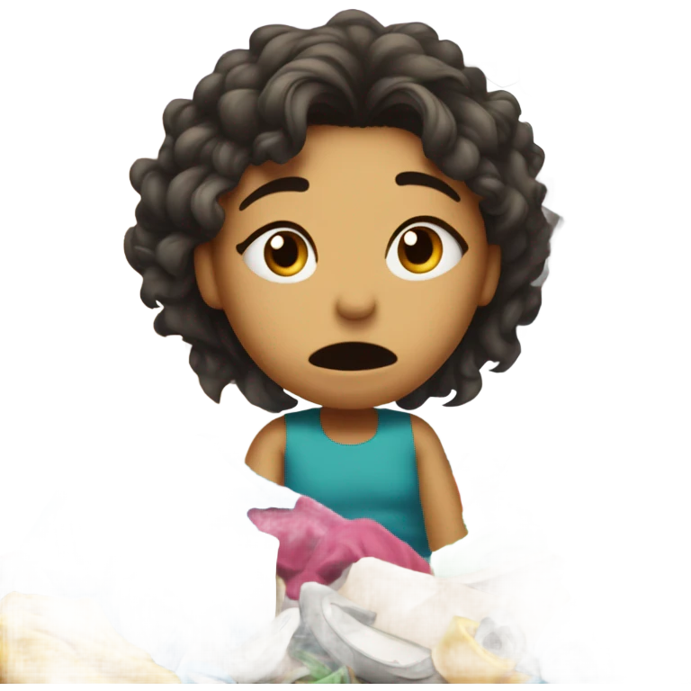 Crying mom with house messy  emoji