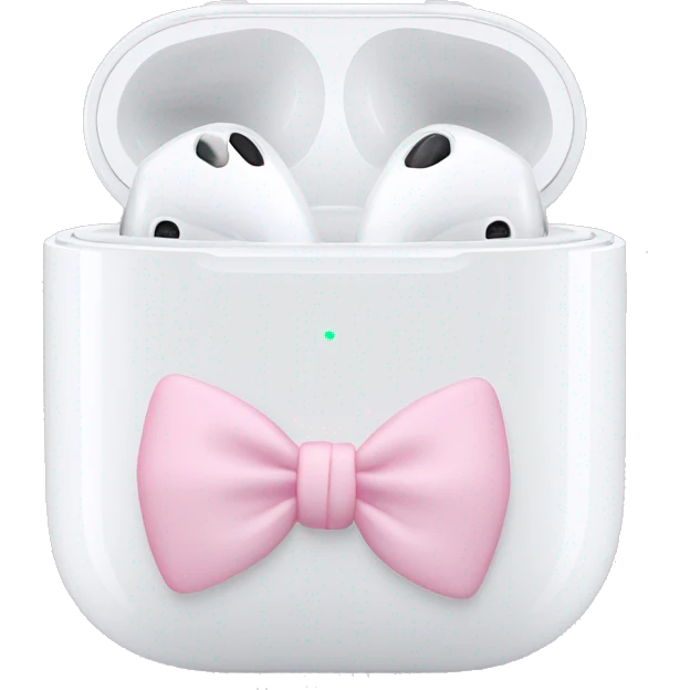 AirPods Max in white with pastel pink bows  emoji