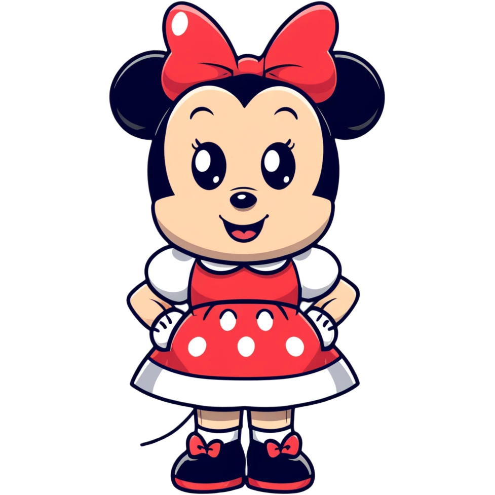 Minnie Mouse cartoonish sticker, different expression emoji