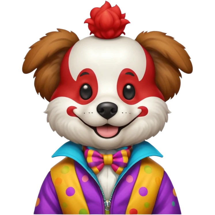 Dog clown, jacket emoji