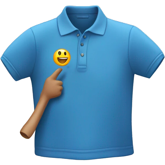 polo shirt and pointing emoji