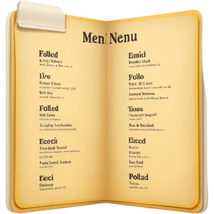 Paper menu from Chinese restaurant emoji