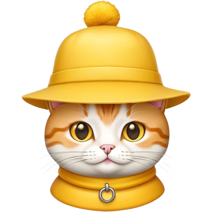 cheese cat wearing a yellow hat emoji