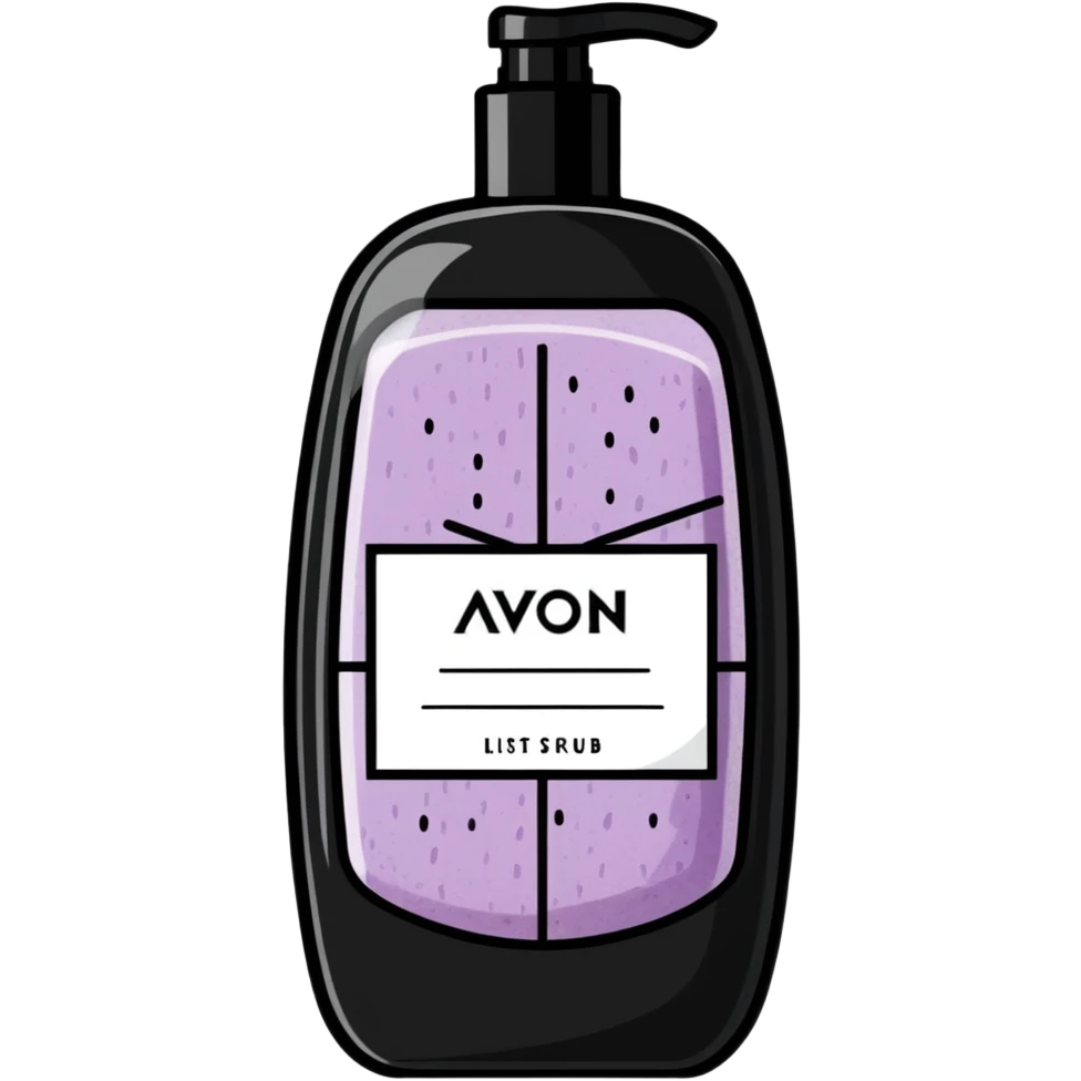 AVON shower gel, body scrub, and loofah emoji