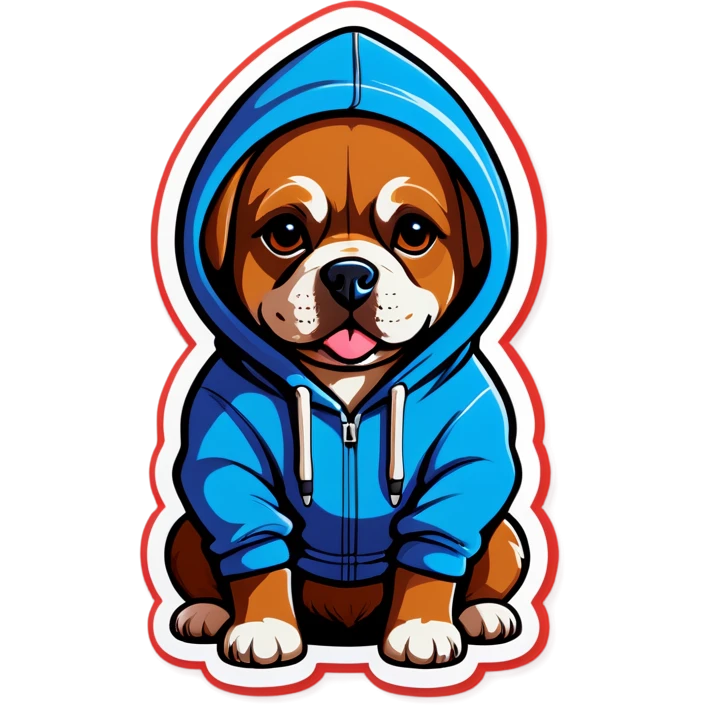 Dog wearing hoodie emoji