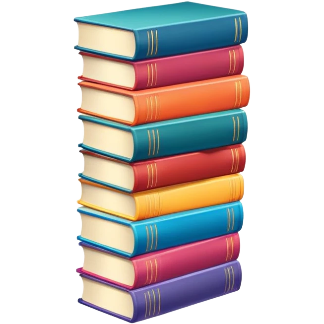 tall stack of colorful manga books emoji