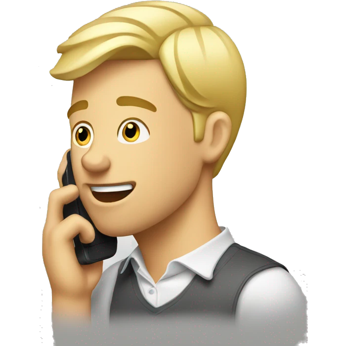 blond ful man calling smartphone emoji