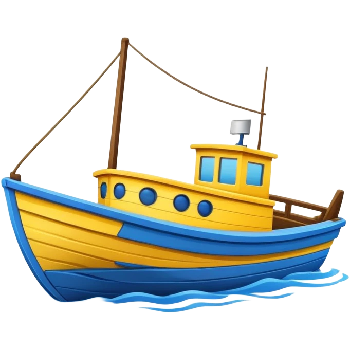 Fisher boat yellow blue emoji
