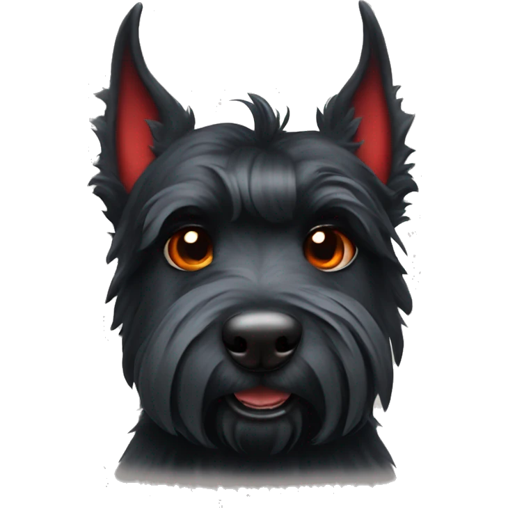 Scottish terrier with devil horns emoji