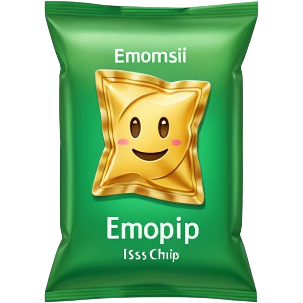 green pacaged chip with a chip image on it without writing emoji