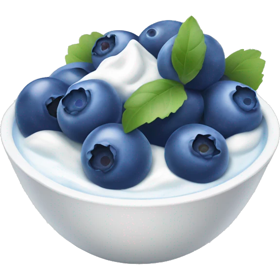 Blueberries in a bowl filled with yogurt emoji