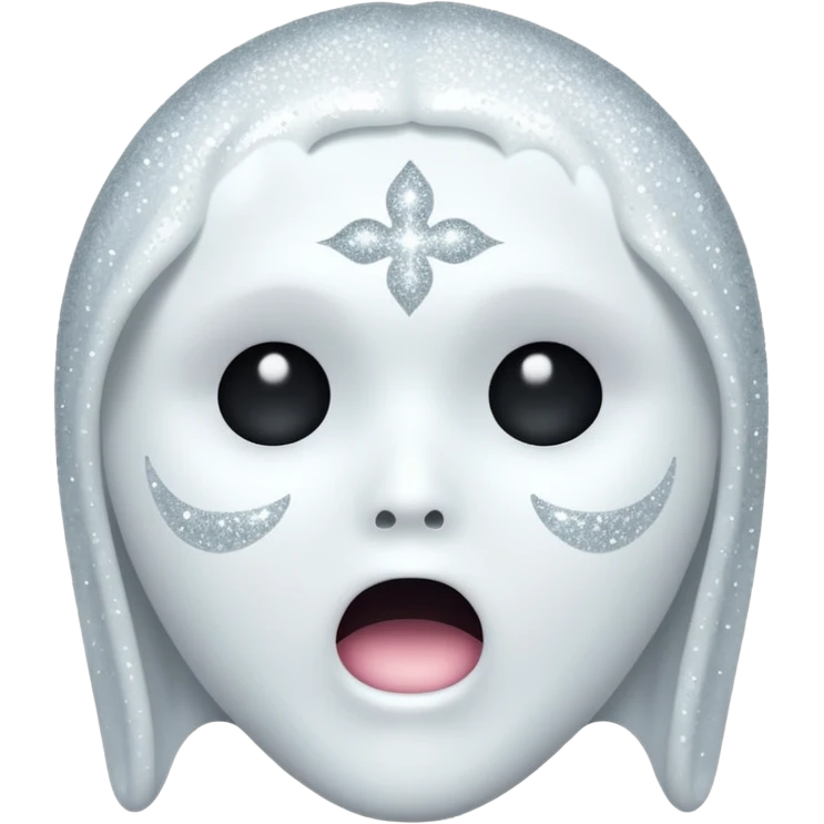 white Ghost face glitter  emoji