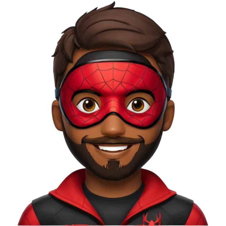 Miles Morales with beard, eye mask, low fade emoji