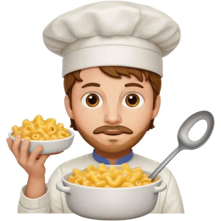 Evil Mac and cheese man brown hair emoji