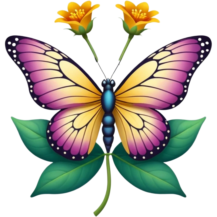 Mariposa en una flor emoji