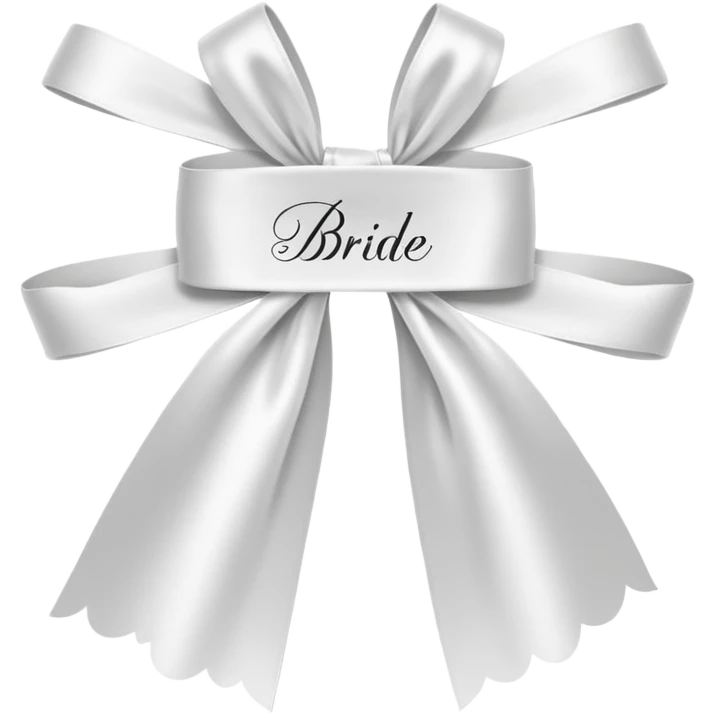 White sash with words bride on it emoji