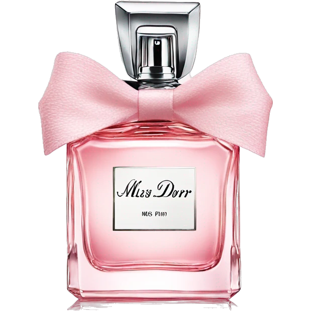 Light pink Miss Dior perfume with bow emoji