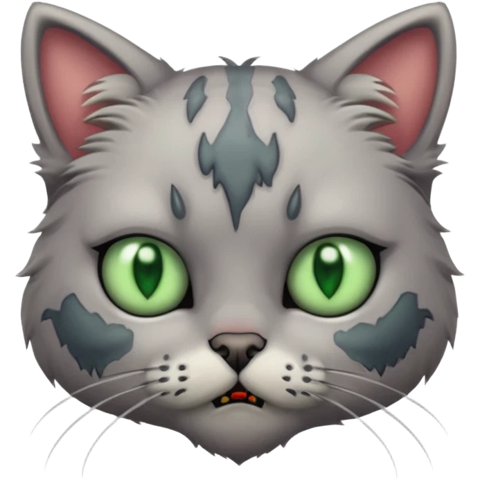 a super cute zombie cat, look sad but not danger emoji
