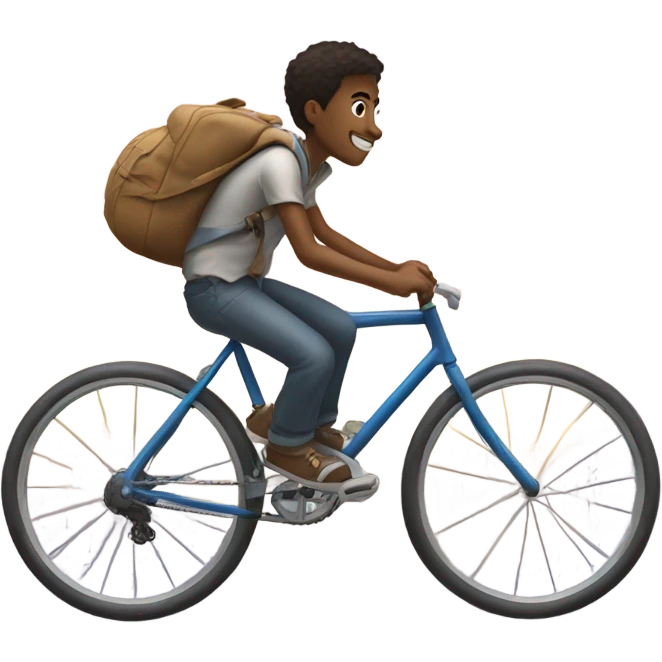 A boy on a bike with the sky under him ￼ emoji