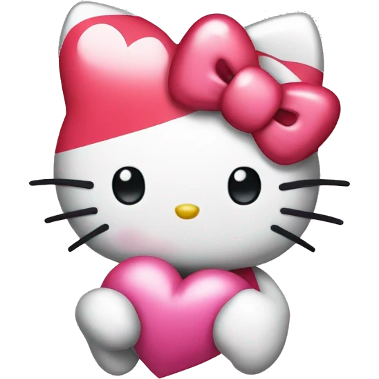 hello kitty with heart emoji