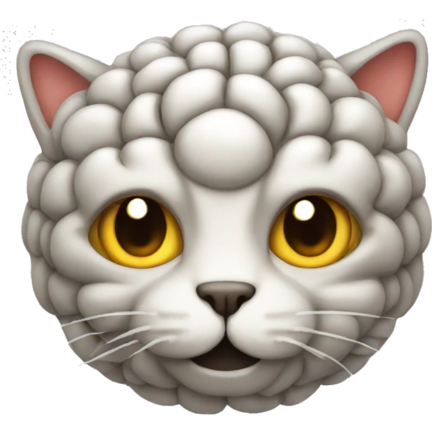 brain shaped like a cat emoji