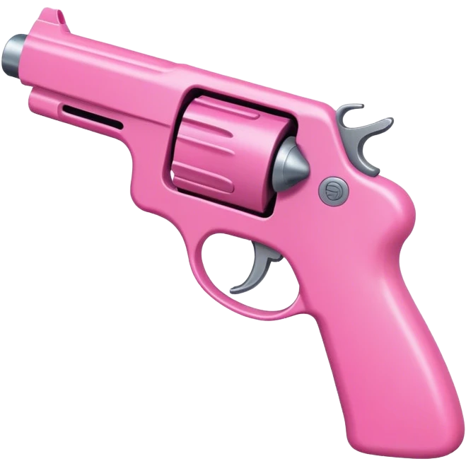 Hand holding a pink gun emoji