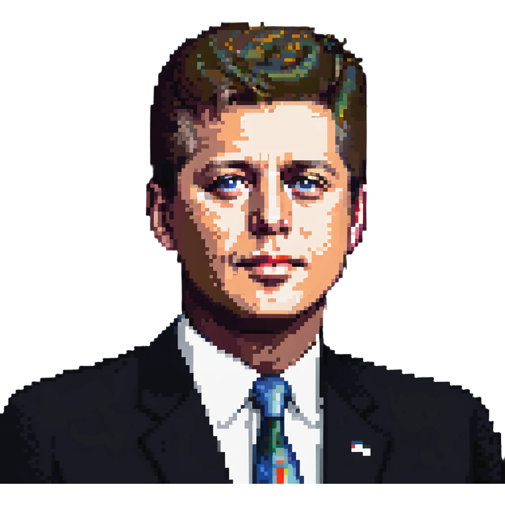 John F Kennedy presidential portrait, 35th US president emoji