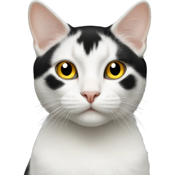 Black yellow and white cat emoji
