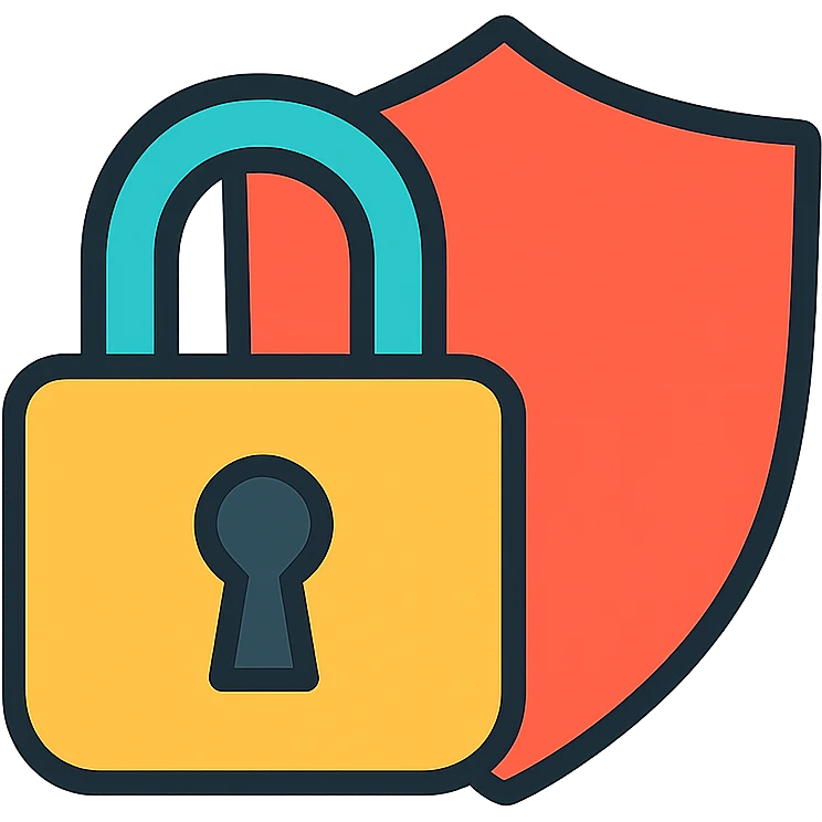 a lock and shield merged together, modern and simple design emoji