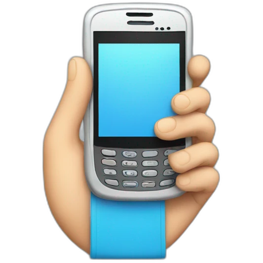 cell phone in hand emoji