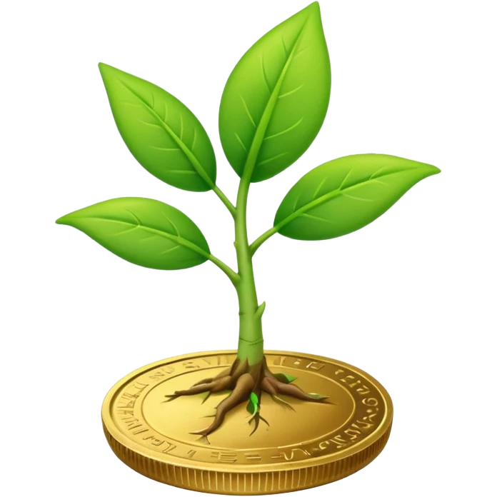plant sprouting from a coin emoji