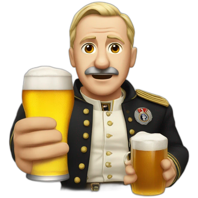 adolf hit ler with a beer emoji