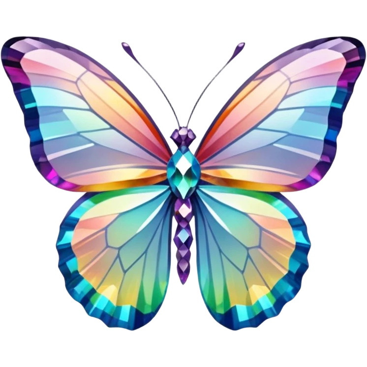 butterfly shaped 56-carat iridescent diamond emoji