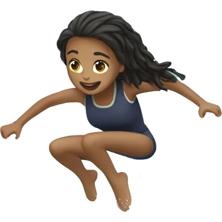 girl diving into rice emoji