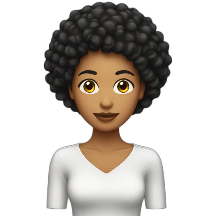 Chica con el pelo afro rizado negro  emoji