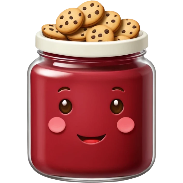 Haz un emoji de un tarro de galletas Red Velvet con pepitas de chocolate blanco emoji
