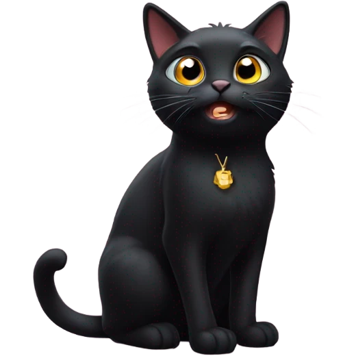 amazed magical black cat  emoji