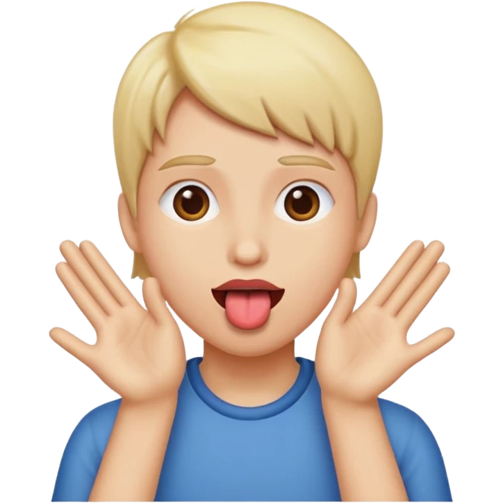 Tongue out hands to the side  emoji