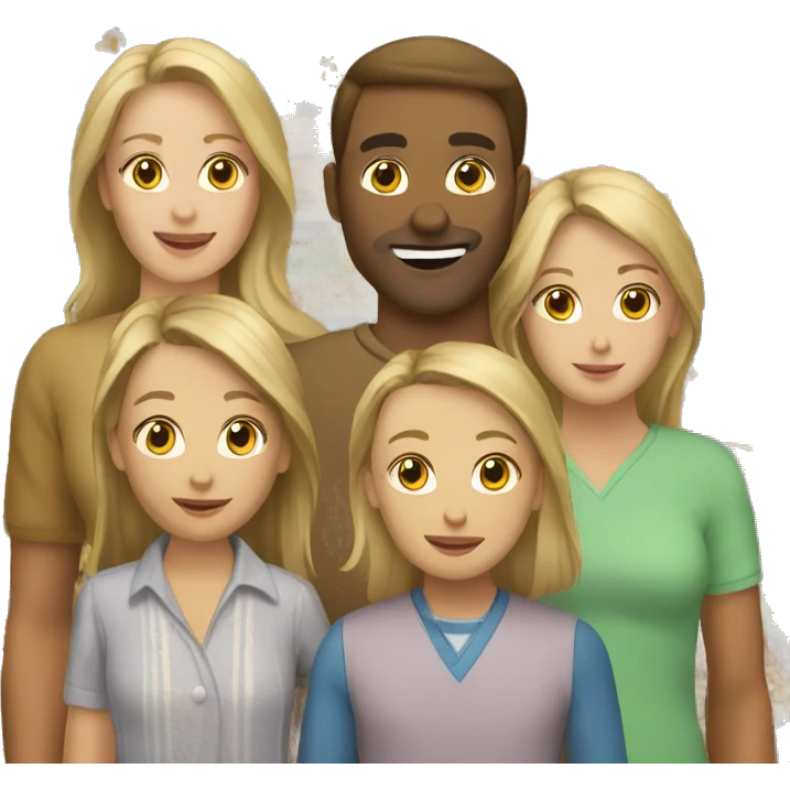 Caucasian family in a market emoji